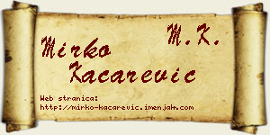 Mirko Kačarević vizit kartica